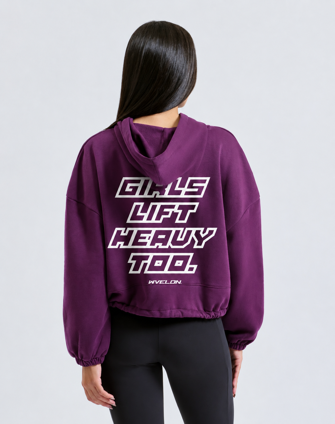 Girls Lift Heavy Too Oversized Cropped Hoodie