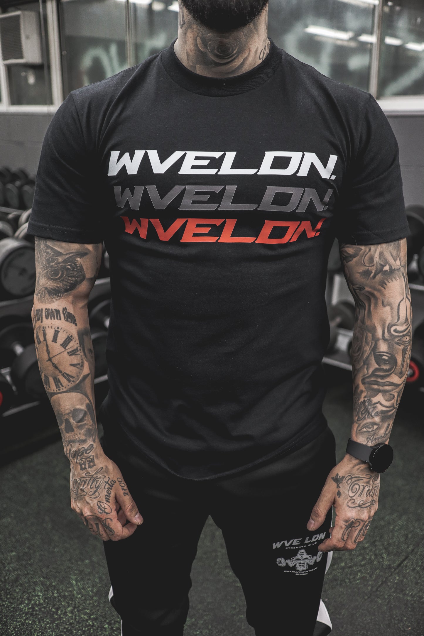 WVE Black Trinity T-Shirt Red/Grey/White