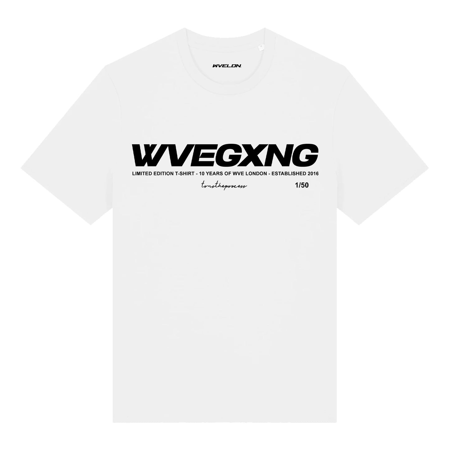 WVE GXNG 10 YEAR ANNIVERSARY T-SHIRT- WHITE