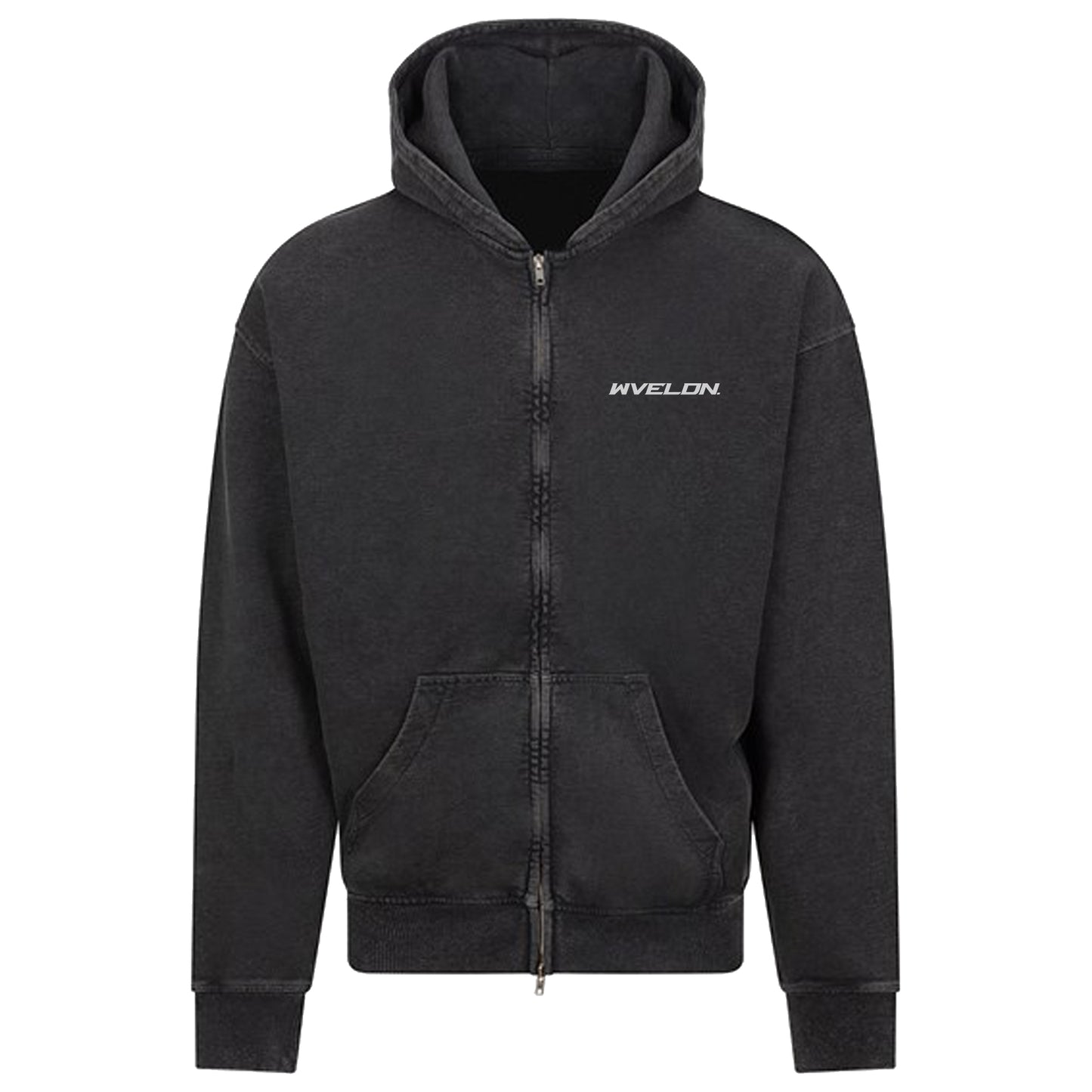 Essential Acid Wash Zip Hoodie