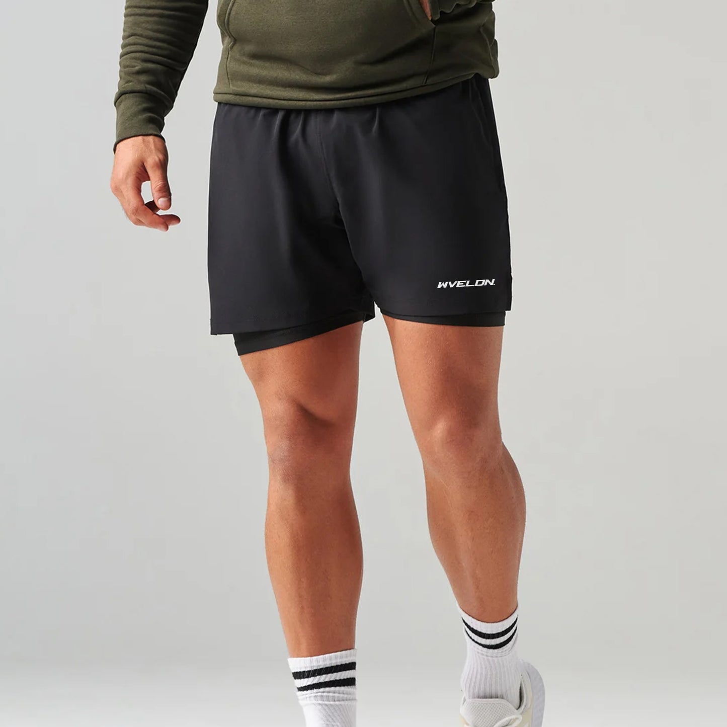 WVE Double Layered Track Shorts Black