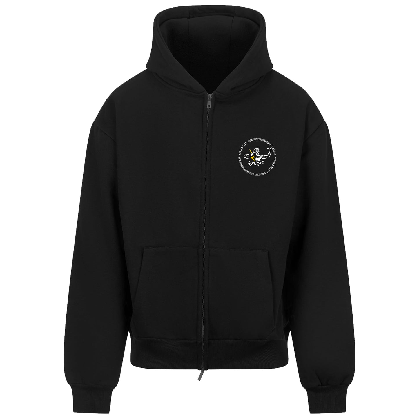 Zeus Zip-Up Hoodie Black