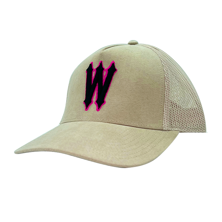WVE SUEDE CAP BEIGE BLACK PINK