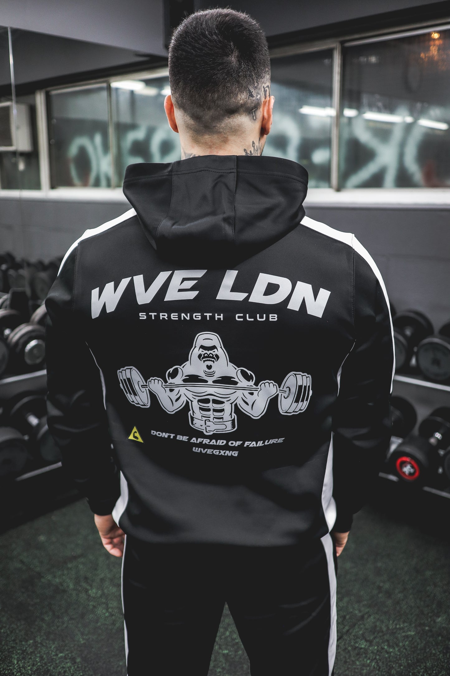 Strength Club Hoodie Black/White