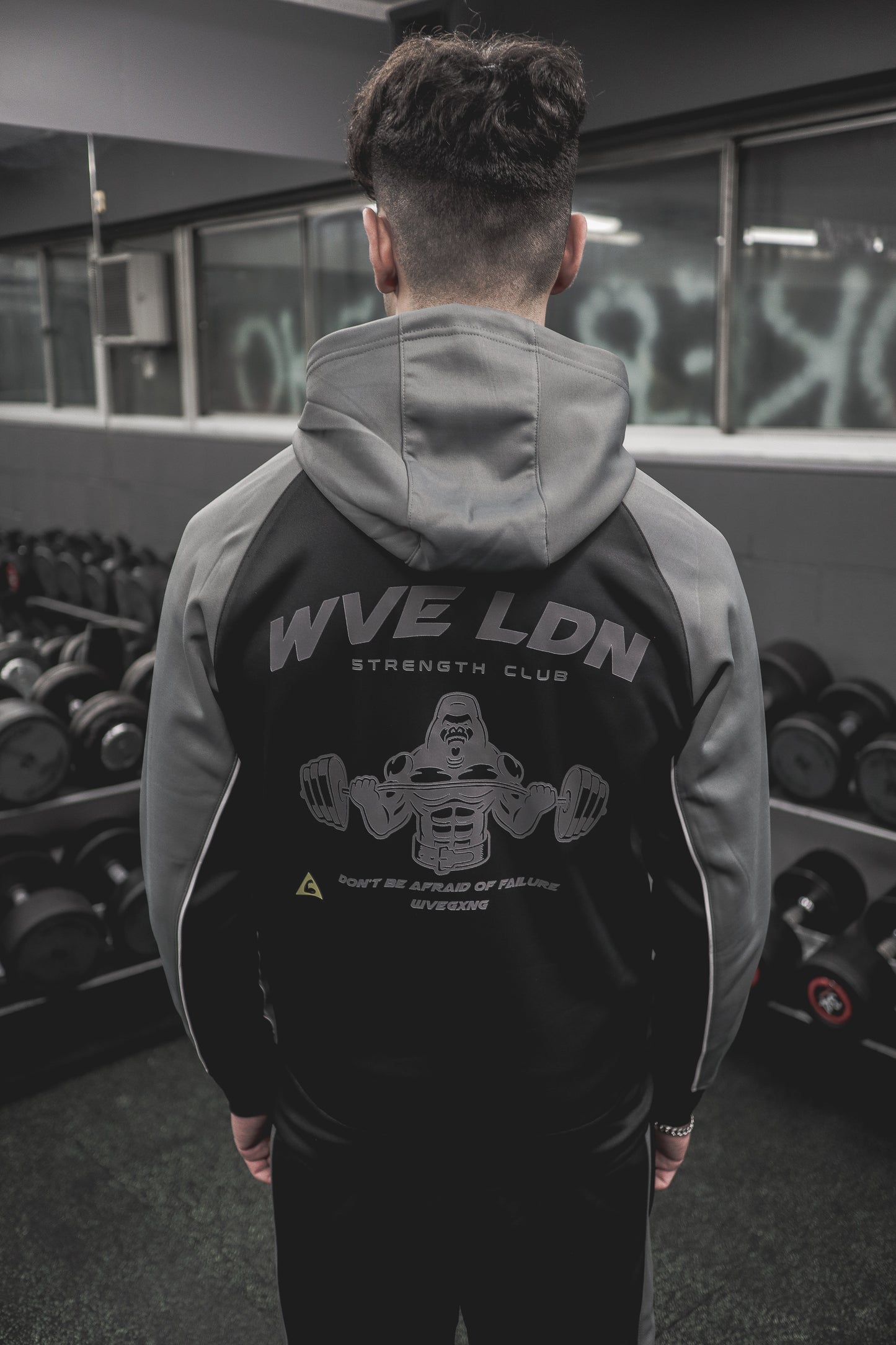 Strength Club Zip Up Hoodie Black/Grey
