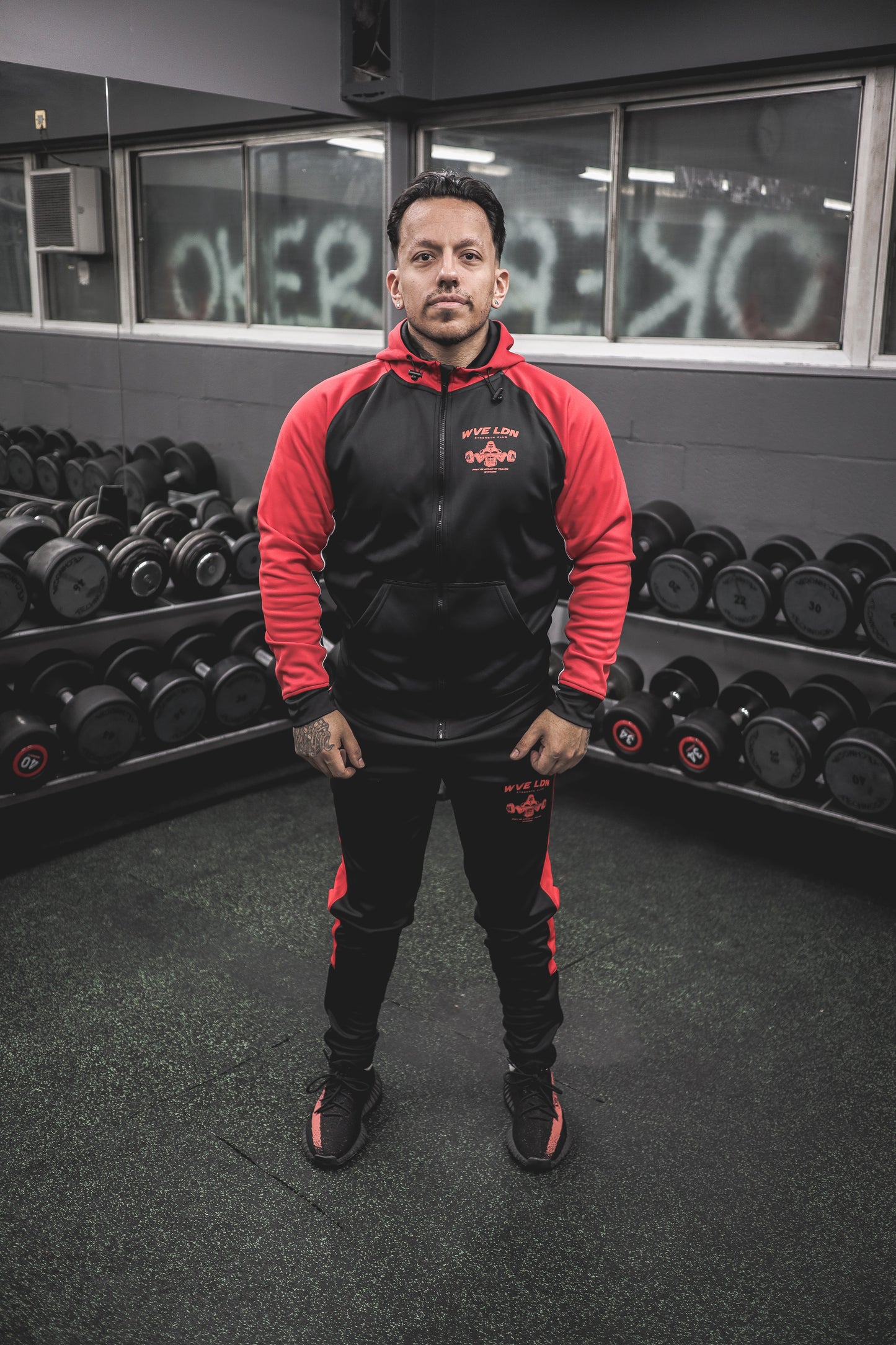 Strength Club Zip Up Hoodie Black/Red