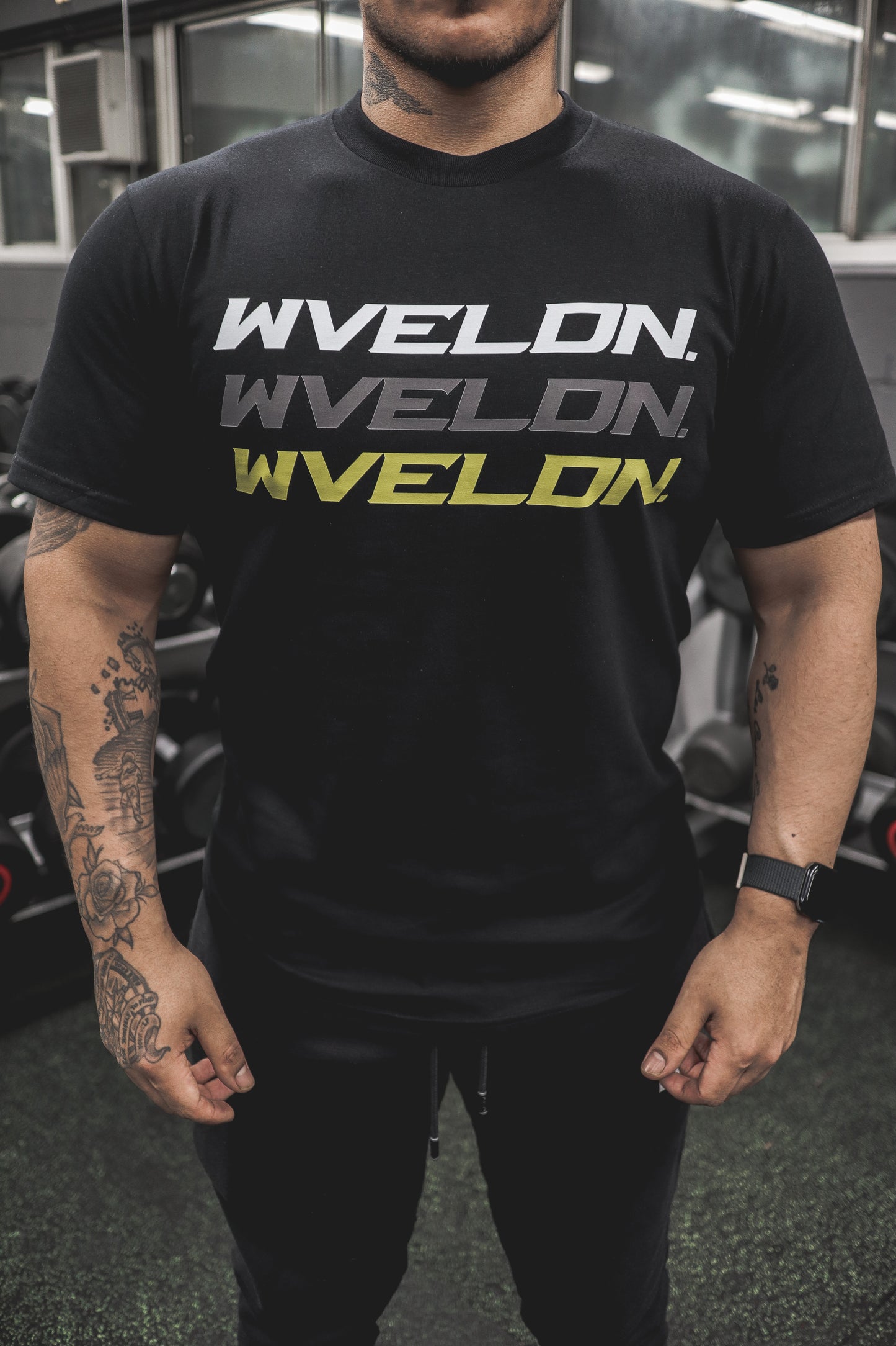WVE Black Trinity T-Shirt Yellow/Grey/White
