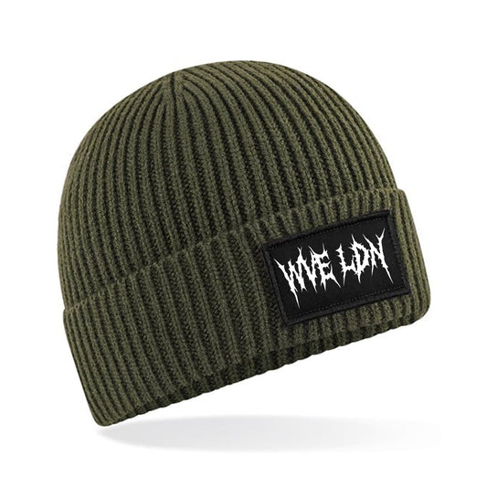 WVE Beanie Military Green/White