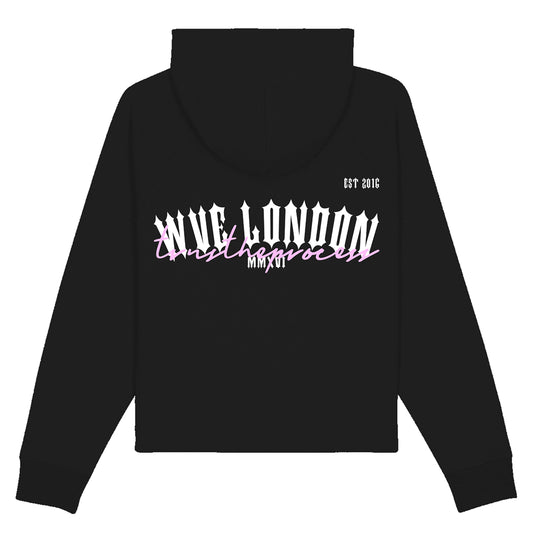 WVE Women's Black Oversized Zip hoodie