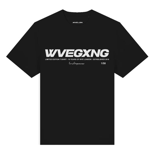 WVE GXNG 10 YEAR ANNIVERSARY T-SHIRT- BLACK