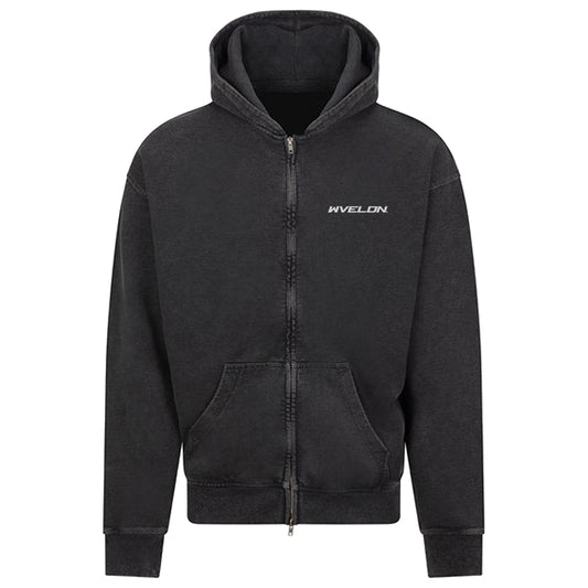Essential Acid Wash Zip Hoodie