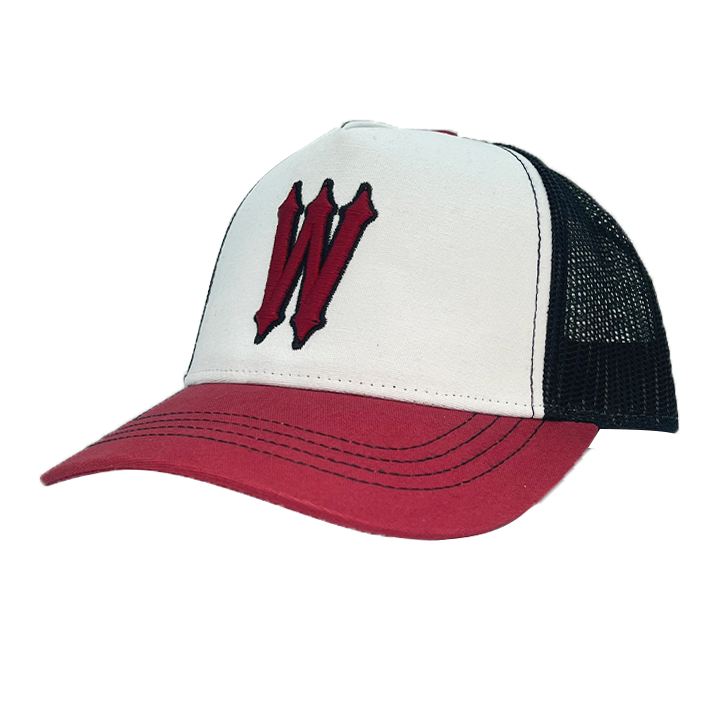 WVE CAP WHITE RED BLACK