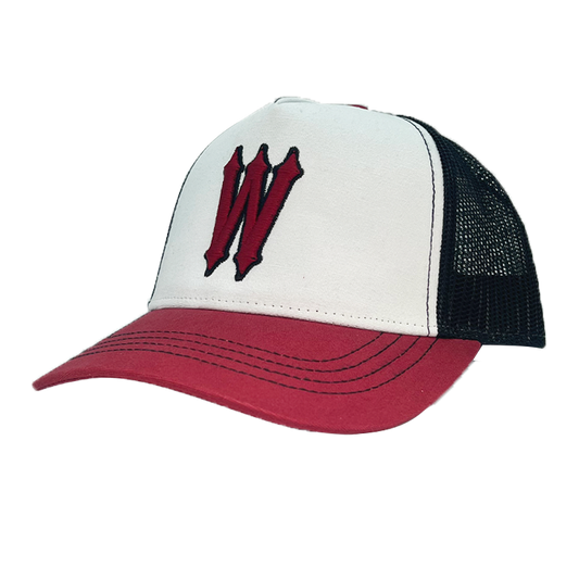 WVE CAP WHITE RED BLACK