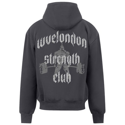 Strength Club Zip-Up Hoodie Grey