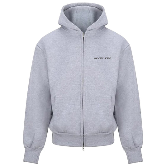Essential Zip-Up Hoodie Grey