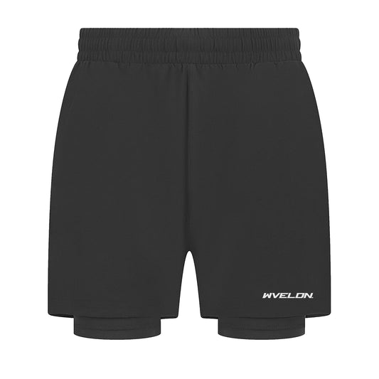 WVE Double Layered Track Shorts Black