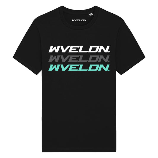 WVE Black Trinity T-Shirt Turquoise/Grey/White