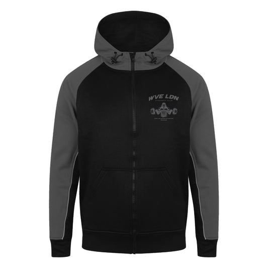Strength Club Zip Up Hoodie Black/Grey