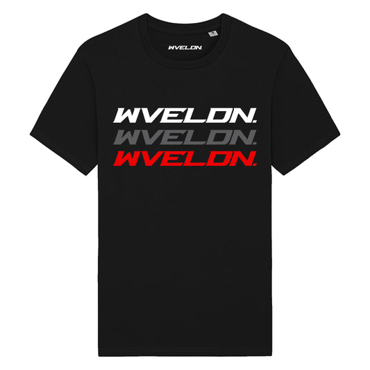 WVE Black Trinity T-Shirt Red/Grey/White